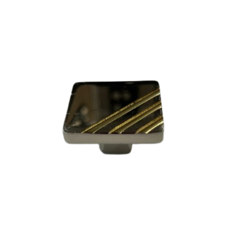 Bouton de meuble bicolore carré