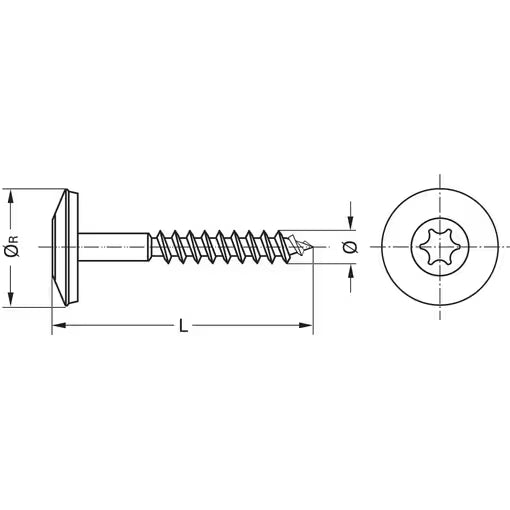 Vis avec rondelle d'étanchéité DIN 7995 15/4,5 TX, inox A2