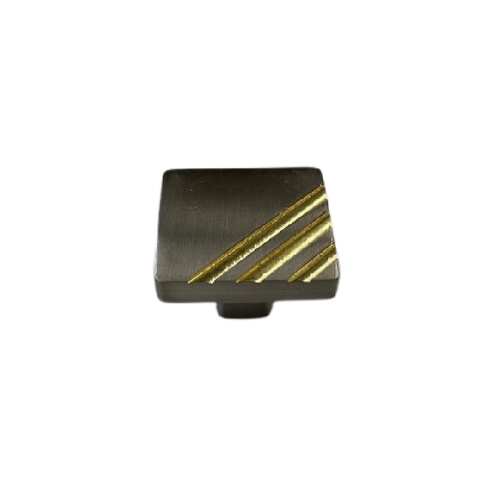 Bouton de meuble bicolore carré