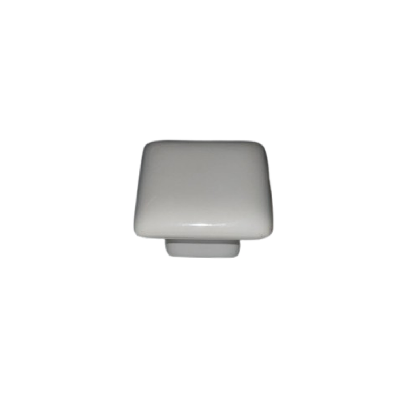 Bouton porcelaine carré blanc