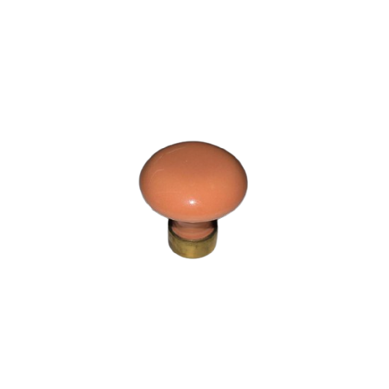 Bouton porcelaine Abricot bague laiton